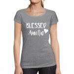 Ultrabasic Femme Graphique Blessed Auntie Tee mar&scaron;kinėliai Mignon Tante Imprime mar&scaron;kinėliai Noir Profond S skaidri juoda spalva