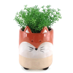 Les Tr&eacute;sors De Lily [A2495] - Cache pot c&eacute;ramique 'Renard' orange - 14x10 cm