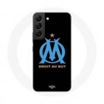 Coque pour Samsung Galaxy S22 Logo Olympique de Marseille Fond Noir