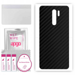 apgo Protective Skin Sticker for the back compatible with Xiaomi Poco M2, Wrap Film, Foil, Vinyl - Pattern Carbon Black