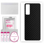 apgo Protective Skin Sticker for the back compatible with Tecno Camon 17P, Wrap Film, Foil, Vinyl - Pattern Carbon Black