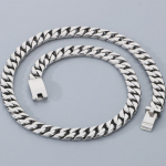 50/60CM Ilgio 12MM Pločio Kubieti&scaron;ko Pynimo Grandinėlės Vyrams I&scaron; Nerūdijančio Plieno Grandinėlės Ant Kaklo Vakarėliui Vyri&scaron;ki Papuo&scaron;alai Dovanos 5 Spalvos 50CM sidabras