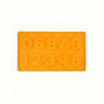 1 vnt. 3D silikoninė skaičių ledinukų forma - Daugkartinio naudojimo pyrago pop, saldainių, užkandžių kepimo forma - Neįkraunamas virtuvės aksesuaras kepimo įrankiams oranžinė