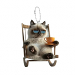 Kabantis supamosios kėdės papuo&scaron;imas namuose Kalėdų eglutės automobilio galinio vaizdo veidrodėlis 2D plok&scaron;čias akrilinis kačiuko kabantis ornamentas animacinių filmų gyvūnų pakabukas Cat