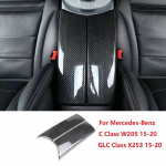 2 vnt. automobilio centrinio porankio dėžutės apdailos dangtelis ABS anglies pluo&scaron;tas / klasė juoda, skirta Mercedes-Benz CE GLC klasė W213 W205 X253