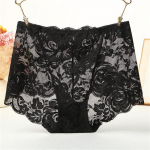 Moteri&scaron;ki apatiniai Sexy Lace Be Trace Hip High Liemens Moteri&scaron;ki trikampiai apatiniai medvilniniai kulk&scaron;nys Patogios kelnaitės didelio dydžio XL juoda