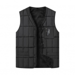 Vyri&scaron;ka Yousheng liemenė V formos i&scaron;kirpte be rankovių, viena krūtinė dygsniuota liemenė su užtrauktuku užsegamomis ki&scaron;enėmis Vienspalvio pliu&scaron;inio pamu&scaron;alo pastorinta terminė liemenė XL juoda