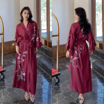 Didelio dydžio moteri&scaron;kas ilgas chalatas, naktiniai mar&scaron;kiniai, gėlėtas kimono, vonios chalatas, chalatas, namų drabužiai, pavasaris, vasara, laisvas, kasdienis, satininis, namų suknelė One size