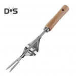 Nerūdijančio plieno piktžolių &scaron;alinimo priemonė sodo rankinė ravėjimo ma&scaron;ina rankinis piktžolių traukiklis su medine rankena, skirtas kiemo vejos ūkio ravėjimo įrankiui sidabras