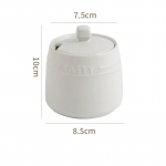 Keraminis prieskonių stiklainis Kūrybinis prieskonių pipirų laikymo puodas Druskos plaktuvas su dangteliu &Scaron;auk&scaron;tas Cukraus Dėžė Buitinės virtuvės Reikmenys Įtaisai balta