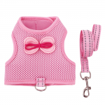 Kvėpuojantis tinklelio pakinktų ir pavadėlio rinkinys triu&scaron;iams, &scaron;e&scaron;kams su reguliuojamu dydžiu įvairiems sezonams, smulkių gyvūnų reikmenys S chaki