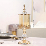 1 vnt europieti&scaron;ko stiliaus vintažinio laikymo stiklainis su dangteliu &ndash; eleganti&scaron;ka saldainių dėžutė, skirta svetainės kavos stalui ir darbalaukio dekoravimui Small