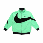 Nike Moteri&scaron;ka didelio &bdquo;Swoosh&ldquo; apverčiama &bdquo;boa&ldquo; striukė (Azijos dydis) Neoninės žalios spalvos vyri&scaron;ki vir&scaron;utiniai drabužiai BQ6546-350 M
