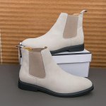 Madingi vasariniai vyri&scaron;ki verslo Chelsea batai Juodi Balti Vyri&scaron;ki Batai Plok&scaron;čiapadžiai Atsitiktiniai Patogūs Madingi Suede Ankle Boots Vyri&scaron;ki Dydžiai 38-46 38 balta