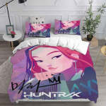 K-POP patalynės komplektas D-Demon H-Hunters 3D spausdintas antklodės užvalkalų komplektas mink&scaron;tas vienvietis dvivietis karali&scaron;ko dydžio lovai gimtadienio dovana mergaitėms Eu Single 135x200cm