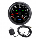 3 viename GPS spidometras, tachometras, degalų lygio matuoklis su posūkių rodikliais 3 3/8 colio 120 MPH 8000 aps./min. 7 spalvos ap&scaron;vietimas kemperiui Black Dial Black Bezel