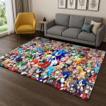 Klasikinis S-Sonic žaidimo animacinis ežiukas kilimas kilimėlis miegamajam svetainei sofai namų dekoravimui, vaikų zonos kilimėlis neslystantis grindų kilimėlis dovana 80x120cm