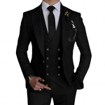 Madingi Vyri&scaron;ki Laisvalaikis Boutique Vienguba sagtis Slim Fit Suknelė Vestuvinis Kostiumas 3 dalių komplektas Blazeriai Striukė Liemenė Kelnės Kelnės Kailis XS