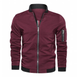 Pavasario ir rudens vyri&scaron;kas striukė Vidutinis ir jaunimas Slim Fit Coat Vyri&scaron;kas beisbolo paltas Vyri&scaron;kas universalus &scaron;varkas M vyno raudonos spalvos