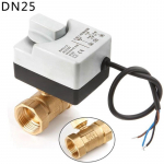 1 vnt. AC220V 2 krypčių 3 laidų motorizuotas rutulinis vožtuvas Elektrinis pavaros mechanizmas su rankiniu jungikliu DN25