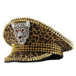 Leopardo ra&scaron;to su kniedėmis karinė kepurė suaugusiems Karnavalo vakarėlio kepurė Suaugusiųjų muzikos festivalių kapitono kepurė Suaugusiųjų gimtadienio kepurė 1 auksas