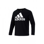 Adidas Didelio Logotipo Spaudinio Laisvi Ilgomis Rankovėmis Sportiniai Mar&scaron;kinėliai Vyri&scaron;ki Vir&scaron;utiniai Drabužiai Juodi GV5274 M
