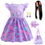 Mirabel Isabela Cosplay Princesės Suknelė Vaikams Encanto Žavesio Kostiumas Mergaitėms Helovinas Vaikų Diena Gimtadienio &Scaron;ventė &Scaron;ventiniai Drabužiai 7-8T (Tag 140) pink
