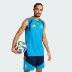Adidas Ispanija mar&scaron;kinėliai be rankovių vyri&scaron;ki turkio mėlyni apvalia i&scaron;kirpte vidutinio dydžio kiti XL blue