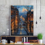 Deimantinės tapybos kryželiu rinkinys Deimantinis siuvinėjimas Mozaikos ra&scaron;tas Europos stiliaus gatvės paveikslas 20X30CM