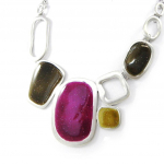 NOA [H9061] - Collier Cr&eacute;ateur 'Coloriage' vert violet