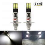 2vnt H1 H3 LED lemputė automobilio rūko žibintas, ypač ry&scaron;kus, didelės galios 24 lustai 4014 SMD 12V 6000K H1 balta