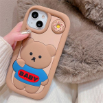 Ins Korean Cute Donut Baby Bear Silikoninis telefono dėklas, skirtas iPhone 14 13 12 Pro Max 11 Lovely Animal Protective Mink&scaron;tas vir&scaron;elis Funda For iPhone 14ProMax