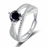 Bague Ringen S925 Sterling Sidabro papuo&scaron;alai moterims 1ct 2ct D spalvos moissanite žiedas su sertifikatu sužadėtuvių atviri žiedai