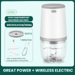 300 ml elektrinis maisto smulkintuvas česnako smulkintuvas mėsmalė Mini česnakų presas daržovių smulkintuvas balta