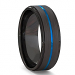8 mm juodas nerūdijančio plieno žiedas zigzago griovelio linija padangos protektoriaus motociklo žiedai vyrams, patvari, matinė &scaron;lifuota vyri&scaron;ka vestuvinė juosta 9