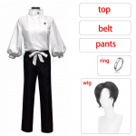 Okkotsu Yuta Cosplay Jujutsu Kaisen Okkotsu Yuta Cosplay kostiumas Anime uniforma Perukas Žiedas Kostiumas Helovino kostiumas suaugusiems