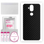 apgo Protective Skin Sticker for the back compatible with Nokia 8.1 (Nokia X7), Wrap Film, Foil, Vinyl - Pattern Carbon Black