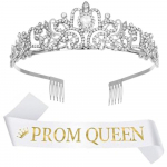 Apvali Kri&scaron;tolinė Karūna Prom Princas Tiara Kaspinas Karalius Karalienė Kaspinas Karūna Vakarėlio Dekoracija