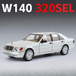 1/24 Benz W140 320SEL Žaislinių automobilių modeliai Lengvojo lydinio liejimas su garsu ir &scaron;viesa Galinio rato atsitraukimo funkcija Transporto priemonių modeliai Rinkti dovanas