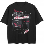 Streetwear Raidžių Grafika Juodi Medvilniniai Unisex Vir&scaron;utiniai Mar&scaron;kinėliai Vasariniai Mar&scaron;kinėliai Trumpomis Rankovėmis M juoda