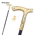 Auksinė balta ožkos rankena Prabangios ra&scaron;to vaik&scaron;čiojimo lazda Madinga Eleganti&scaron;ka lazda dekoratyvinė Cospaly Cane Knob Crosier 88cm