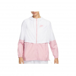 Nike Spalvų Bloko Dizaino Logotipo Spaudinys Rai&scaron;teliu Gobtuvu Striukė Moteri&scaron;ka Striukė Rožinė Balta DQ3353-101 S