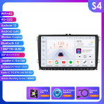 Hizpo Carplay 4G 9 colių 2Din Android 13 Automobilinis multimedijos grotuvas Volkswagen Skoda Octavia Golf 5 6 Touran Passat Polo Jetta I&scaron;manusis Autoradio S4 8Core 4G 32G AI