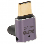 USB C stačiakampis adapteris moteri&scaron;kas į vyri&scaron;ką 40Gbps PD240W įkrovimas 8K 60Hz vidurinis lenktas tipas C 4.0