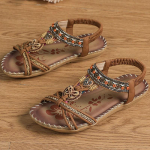 Mada Moteri&scaron;ki sandalai Bohemijos stiliaus Moteri&scaron;ki plok&scaron;čiapadžiai sandalai Vasara 2025 Sandalias De Mujer Nauji vasariniai batai Moteri&scaron;ki vasariniai batai Moteri&scaron;ki 43
