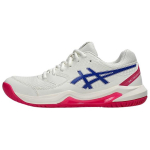 Asics Gel-Dedicate 8 Wide Universalūs Patogūs Teniso Batai Moteri&scaron;ki Sportbačiai Balti Mėlyni Rožiniai 1042A235-105 37.5