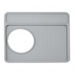 Espreso kavos aparato priedai, skirti Breville 870/880, kavos laikymo kilimėlis, maistinio silikono įbrėžimams atspadus padėkliukas ir barista įrankis, skirtas kavos baro reikmenims pilka