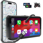 Motociklo ekrano garso sistema, belaidė, CarPlay/Android Auto, 6,25 colio IPS jutiklinis ekranas, i&scaron;manusis motociklo monitorius, bendras IPX67