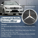 Skirta Mercedes Benz W245 B200 B250 W204 C300 C250 C350 GLK X204 GLK300 GLK350 Blizgus juodas Naujausias 3D žvaigždės emblemos logotipas Juodas kra&scaron;tas