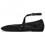 Zara Tinklelio Kulno Dirželis Balerinos Juodos Moteri&scaron;kos 13516510-38 35